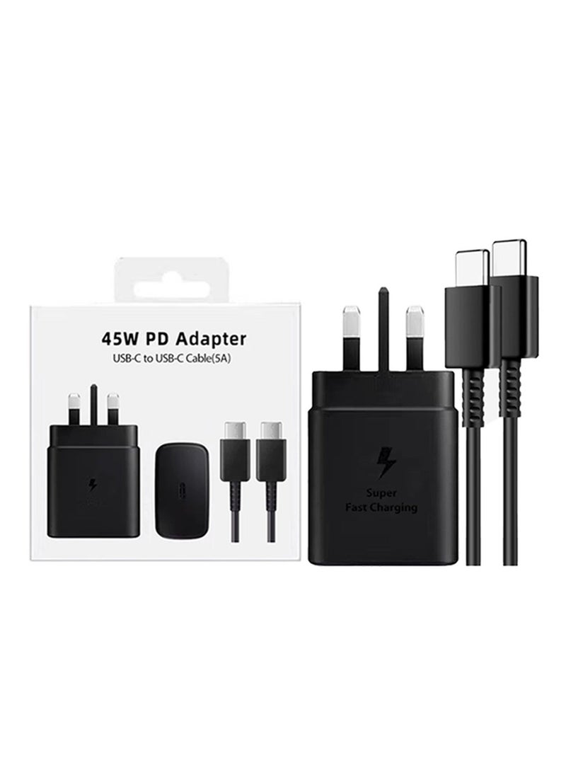 JOYFOCUS Fast Charger for Charger Head with Charging Cable 45 watts, S23 Ultra S23 Plus S23 S23 S22 Ultra S22 S21 Ultra S21 S21 A54 A53 A52 A32-45W with Type-C 5A fast Cable - Image 1